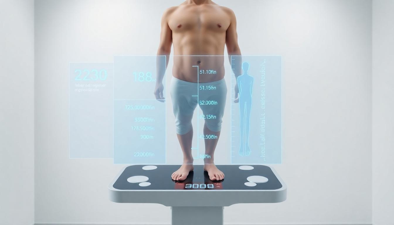 Pessoa utilizando calculadora para determinar seu IMC