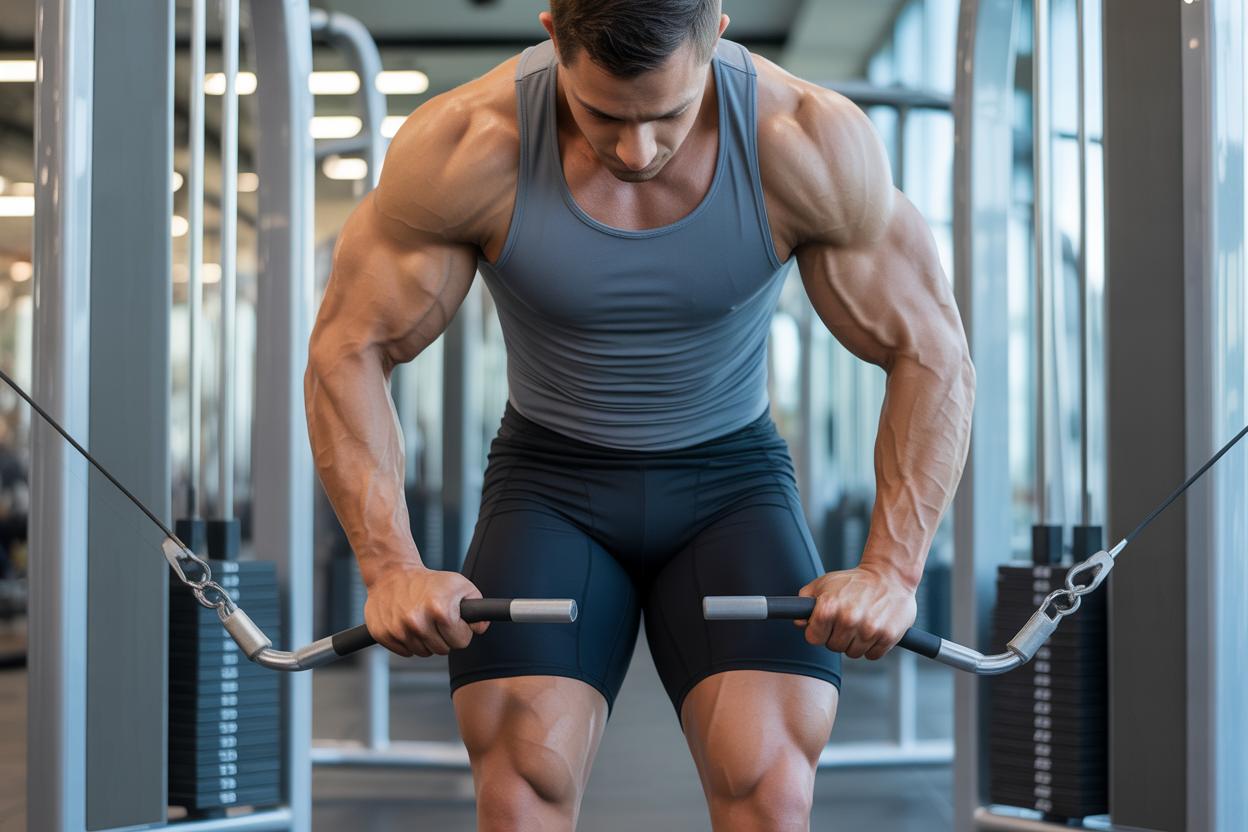 Demonstração de exercício de rosca bíceps com técnica correta