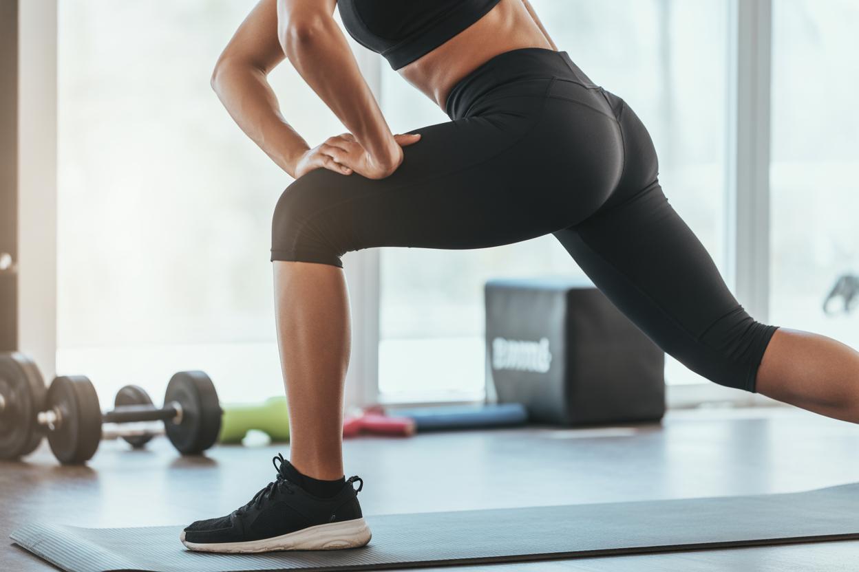 Mulher realizando exercícios para tonificar as coxas